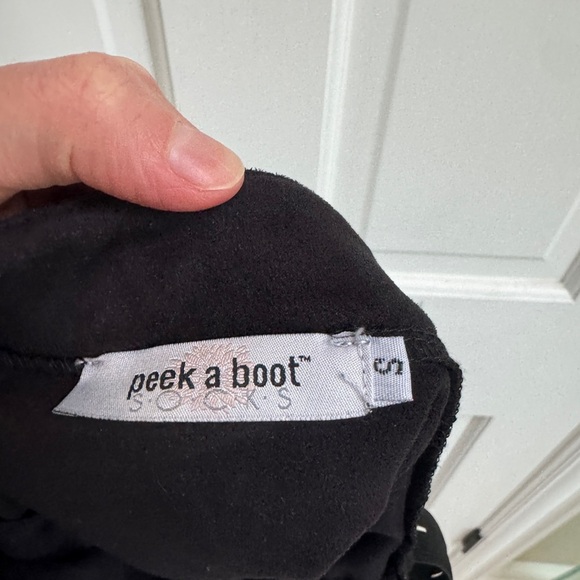 NWOT Peek a Boot Socks 2T Small Girls Black Fringe Faux Suede Skirt - Picture 3 of 4